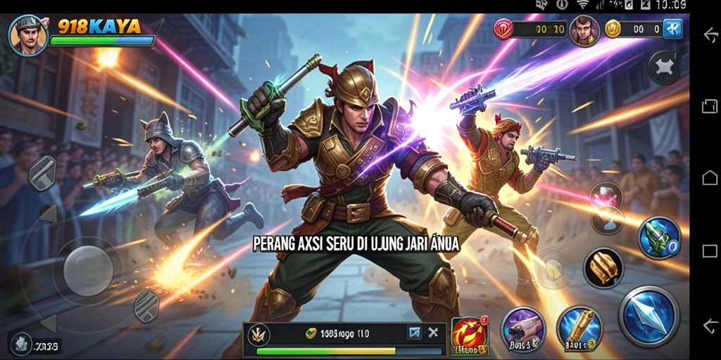 Tangkapan layar menampilkan aksi mendebarkan dalam gameplay 918KAYA.