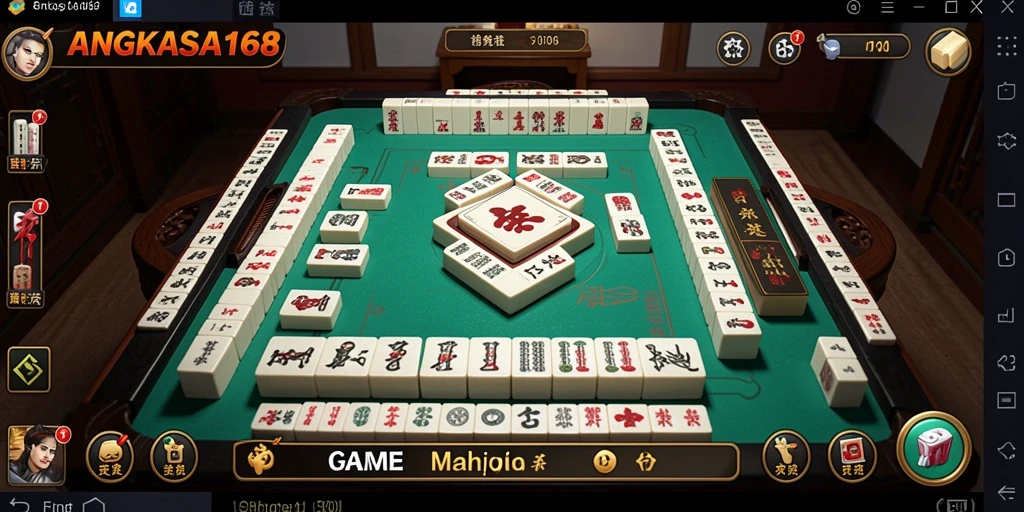 Screenshot gameplay ANGKASA168 menampilkan suasana permainan Mahjong yang mengasyikkan.