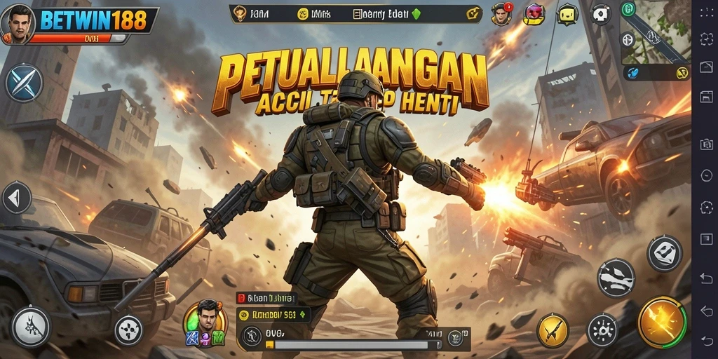 Tangkapan layar BETWIN188 menampilkan pertarungan aksi yang mendebarkan.