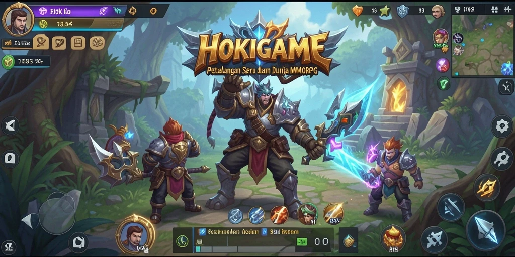 Tampilan gameplay menakjubkan di dunia <strong>HOKIGAME</strong> MMORPG.