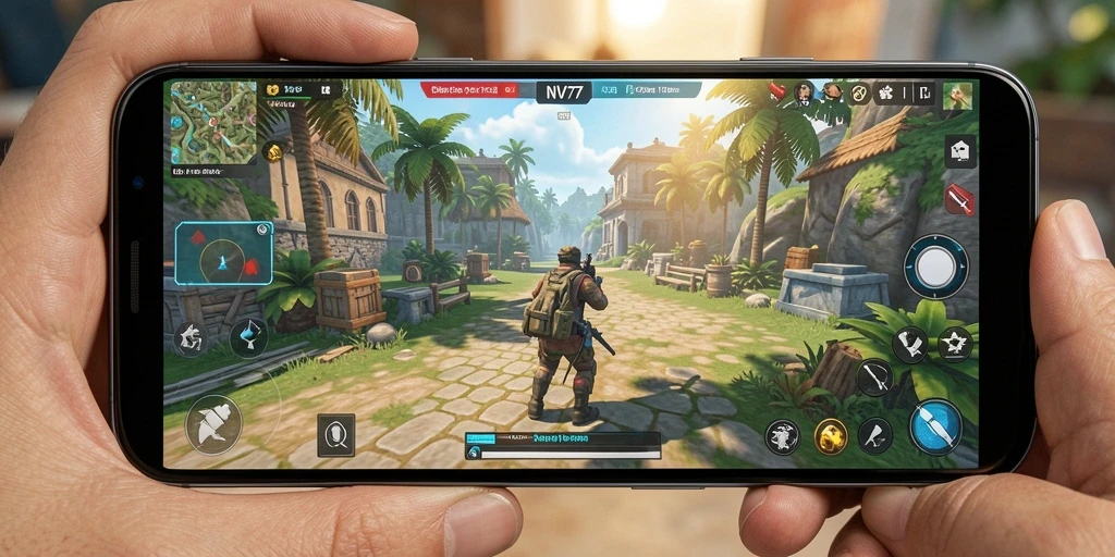 Tampilan gameplay NV77 yang menarik dan interaktif.