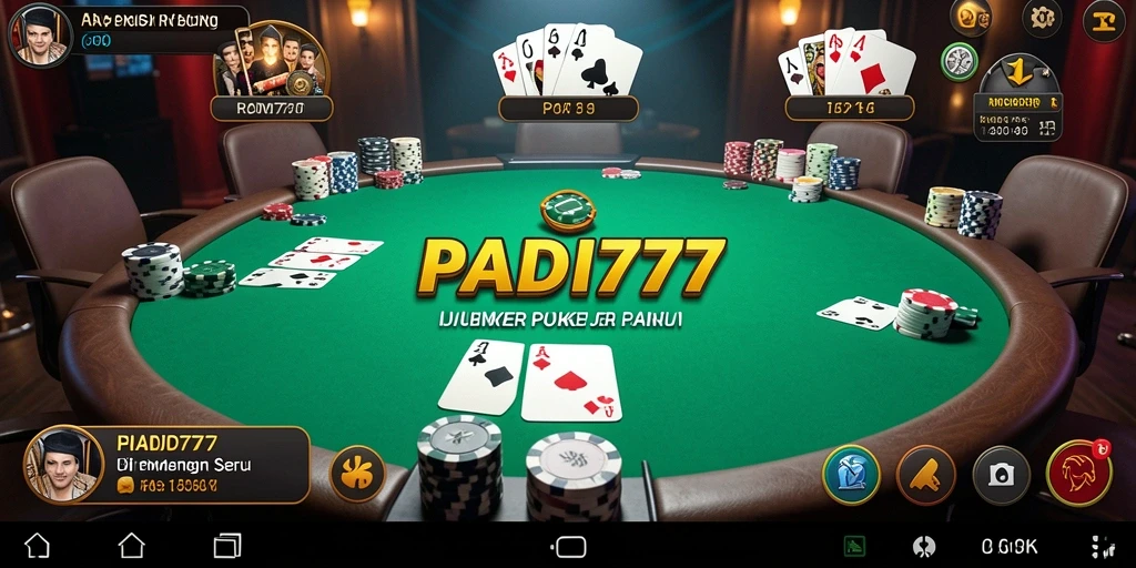 Screenshot gameplay PADI777 yang menampilkan aksi poker seru.