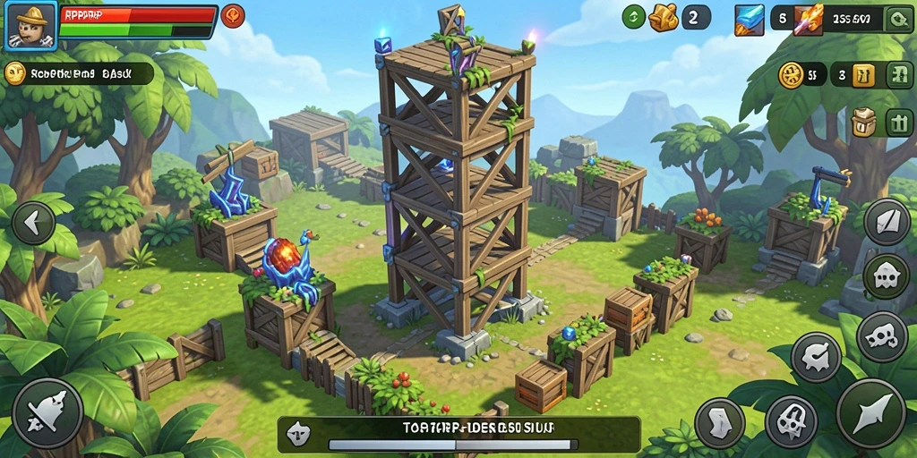 Tampilan gameplay RPRPRP yang mendebarkan dalam Tower Defense.
