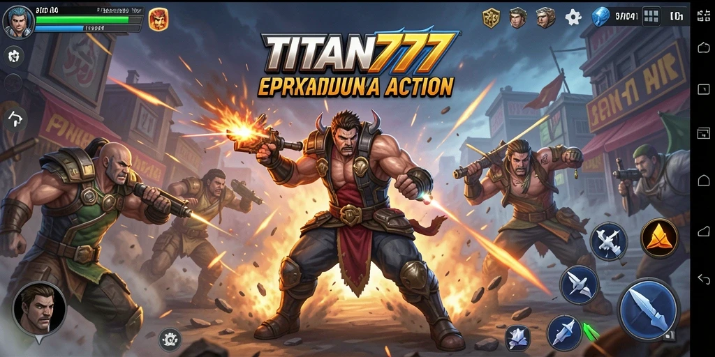 Screeenshot gameplay TITAN777 dengan aksi bertempur yang mendebarkan.